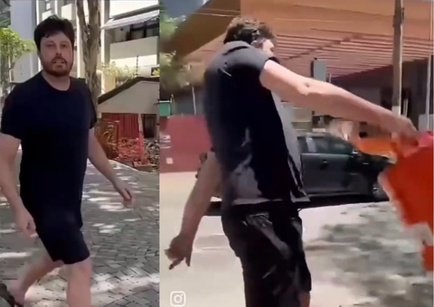 Danilo Gentilli surta durante obra na rua de sua casa e faz barraco com trabalhadores; vídeo