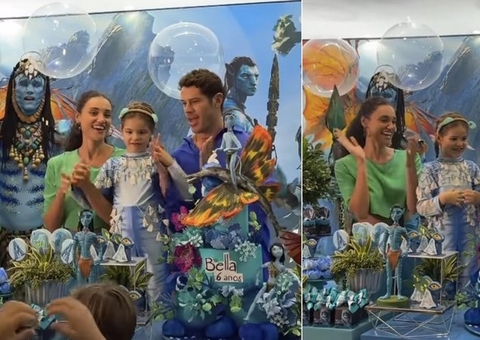 Débora Nascimento e José Loreto se reúnem em aniversário da filha