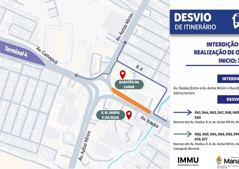 Trecho da avenida Itaúba será interditado a partir deste domingo
