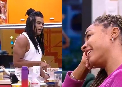 Diogo reage após descobrir sobre beijo de Aline em Thamiris