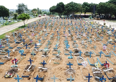 Média de mortes por Covid-19 no Brasil supera 1,5 mil e bate novo recorde