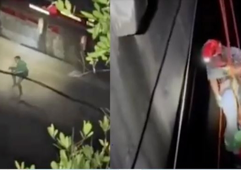 Homem pula de ponte após ser obrigado por sequestradores; vídeo