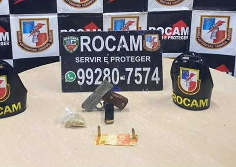 Homem é preso com arma artesanal e drogas em plena luz do dia em Manaus