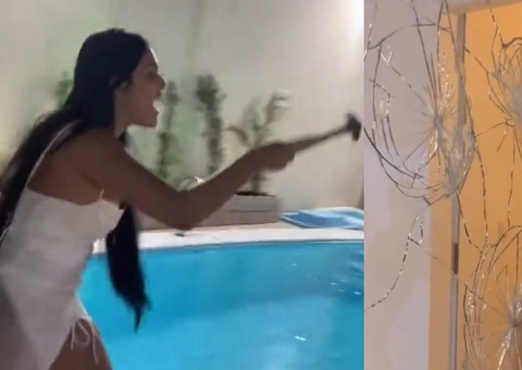 Emily Garcia aparece com martelo e parte para cima de ex Babal Guimarães; vídeo