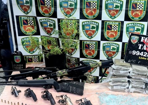 Casal é preso com arsenal e estoque de drogas em Manaus