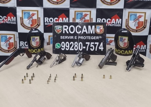 Homem é preso e armas são apreendidas em reunião de facção em chácara de Manaus