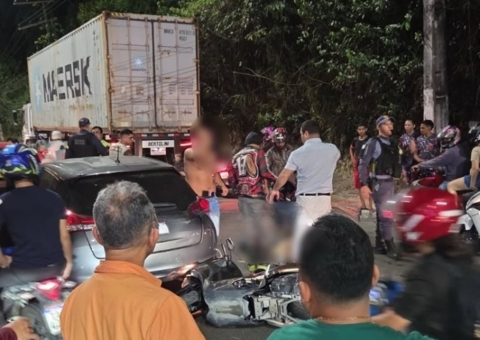 Mulher morre e marido fica ferido em acidente com moto na Av. Rodrigo Otávio