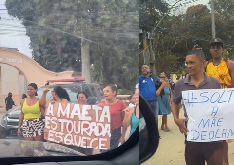 Fãs de Deolane fazem manifestação em frente a presídio