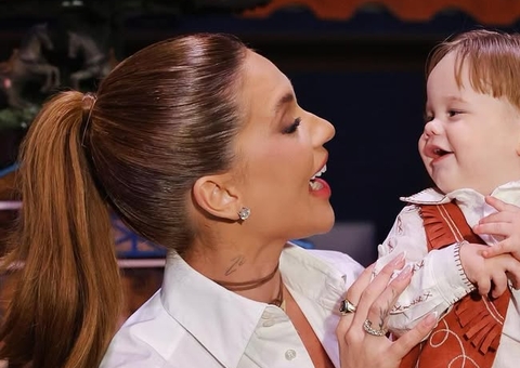 Virgínia e Zé Felipe posam juntos em festão de 1 ano de José Leonardo