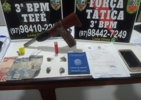 Jovem é preso com arma e drogas após fugir de pousada no Amazonas