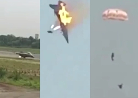 Jato de combate explode em Bangladesh após manobra perigosa; vídeo é chocante