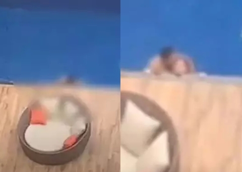 Casal é flagrado fazendo sexo em piscina de condomínio de luxo; vídeo