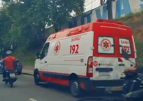 Motociclista fica ferido em colisão na Av. Rodrigo Otávio no Japiim