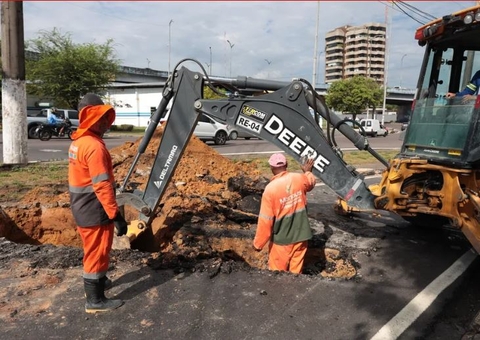 Obra na alça da Rotatória do Coroado provoca mudanças no trânsito em Manaus