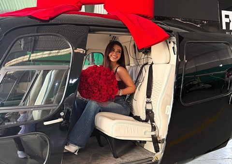 Franciny Ehlke ganha helicóptero de presente de noivo bilionário; veja a reação
