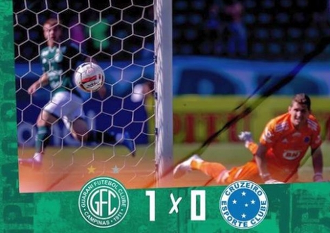 Guarani faz bom jogo e vence o Cruzeiro, que segue na liderança da Série B