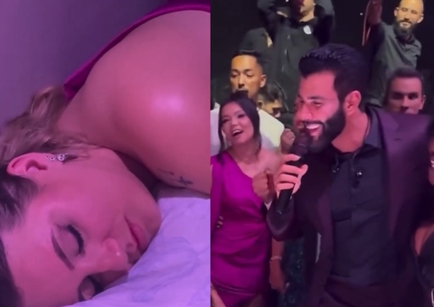 Convidada viraliza ao dormir em show de Gusttavo Lima no casamento de Militão; vídeo