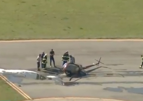 Helicóptero cai perto do Campo de Marte em São Paulo