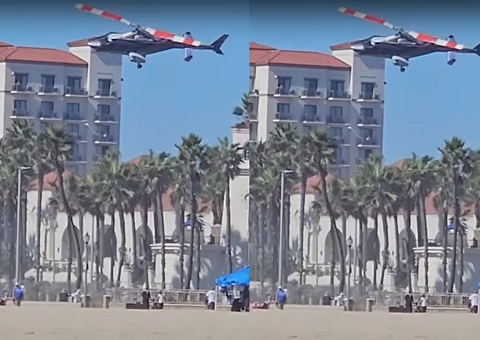 Vídeo impressionante mostra queda de helicóptero na Califórnia
