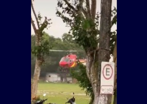 Helicóptero com paciente em estado grave pousa em campo de futebol no Amazonas