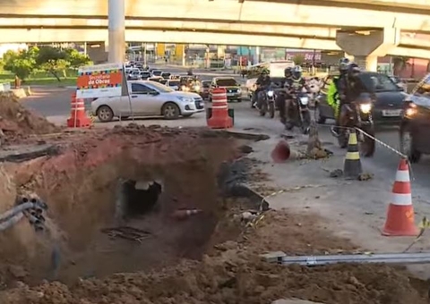 Obra de reparo em cratera na av. Rodrigo Otávio deve durar 8 dias 