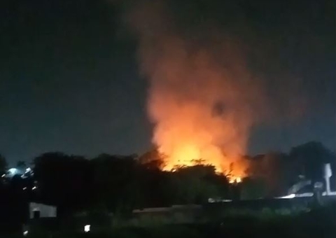 Vídeo: Incêndio 'engole' área de mata e ameaça consumir casas em Manaus