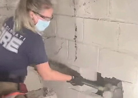 Cadela desaparecida há dias estava presa atrás da parede