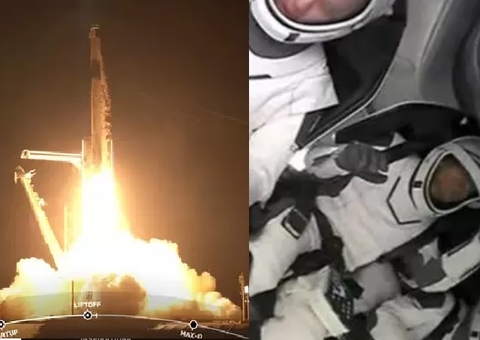 Vídeo: Foguete da Space X decola e leva pela 1ª vez 4 turistas à órbita da Terra