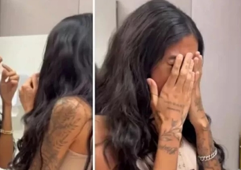 Irmã de Gabigol chora ao ver resultado de plástica no nariz