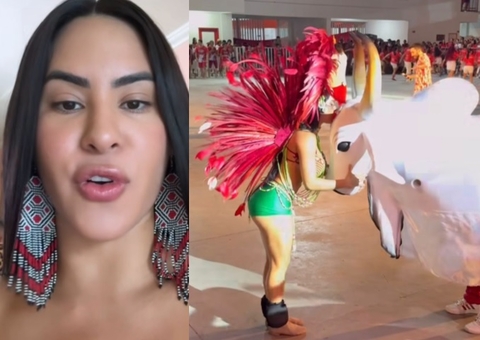 Isabelle Nogueira faz primeiro ensaio técnico para Festival de Parintins; vídeo