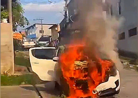 Vídeo: Incêndio destrói carro no Alfredo Nascimento