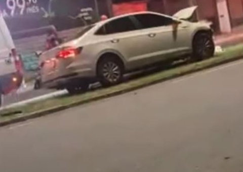 Acidente violento deixa homem ferido em avenida de Manaus
