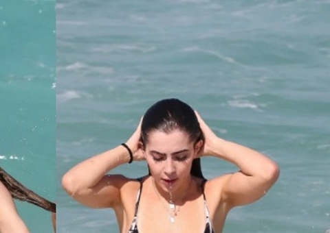 De biquíni, Jade Picon exibe tanquinho trincadíssimo em dia de praia