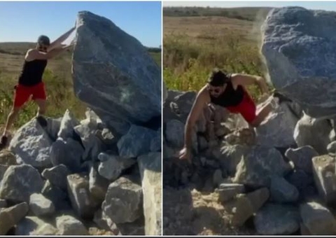 Rocha de 3 toneladas cai sobre radialista que fazia selfie