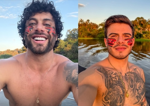 Jesus Luz e Thomaz Costa abrem álbum de fotos durante viagem a Manaus 