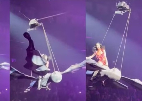 Susto no palco: Katy Perry tem falha em equipamento voador durante show