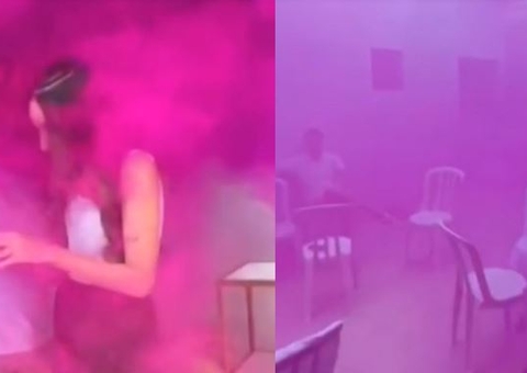 Fumaça de chá revelação invade casa e convidados fogem; vídeo