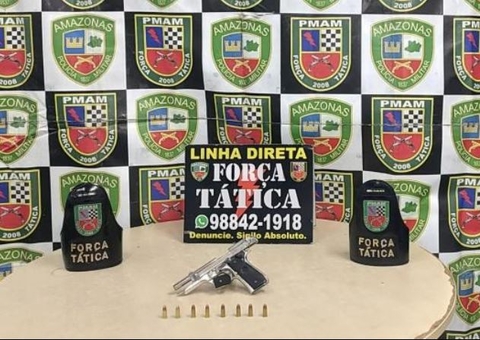 Homicida é preso ao ser flagrado 'passeando' com pistola na cintura no Jorge Teixeira