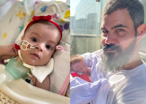 Filha de Juliano Cazarré está ‘treinando para voltar a respirar’ após traqueostomia