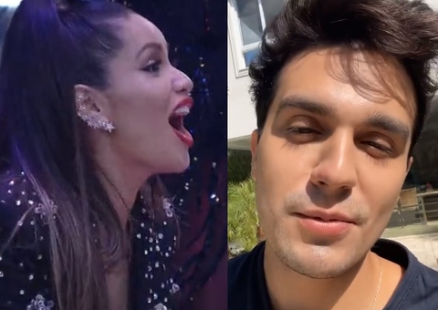 Luan Santana se empolga após Juliette dar beijo em telão e toma atitude