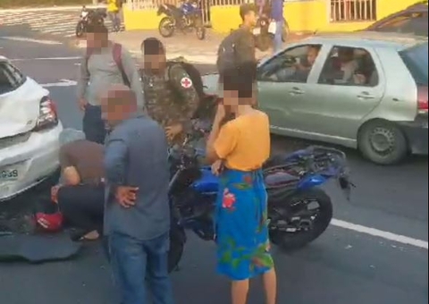 Acidente: Motociclista fica ferido ao atingir traseira de carro em Manaus