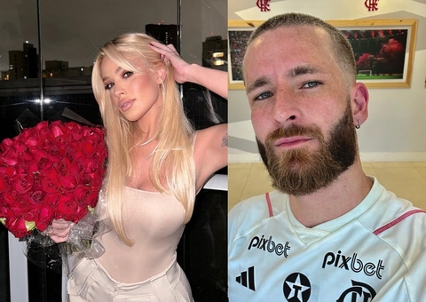 Léo Pereira, do Fla, posa com Karoline Lima no Réveillon em meio a rumores de affair