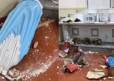 Homem invade igreja e quebra 28 imagens de santos