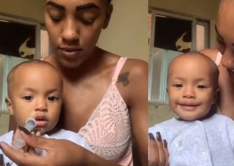 Bebê viraliza ao fingir desmaio para não fazer limpeza nasal; vídeo