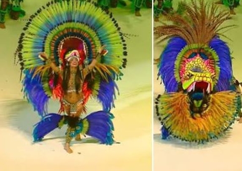 Cunhã-poranga Marciele Albuquerque se transforma em boiuna em espetáculo do Caprichoso