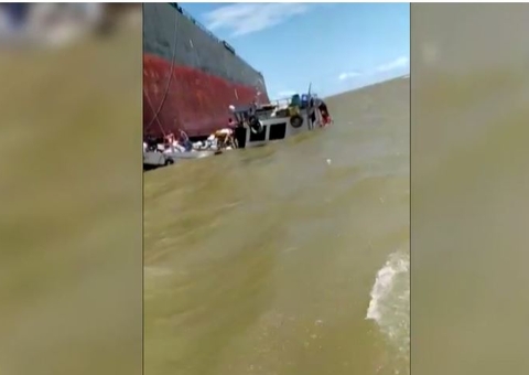 Vídeo mostra momento que navio causa onda e lancha afunda no rio Amazonas