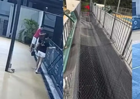 Homem despenca 10 metros ao tentar pegar bola