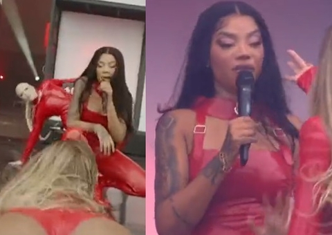 The Town: Show de Ludmilla tem close indiscreto em fio-dental de Brunna Gonçalves e beijaço