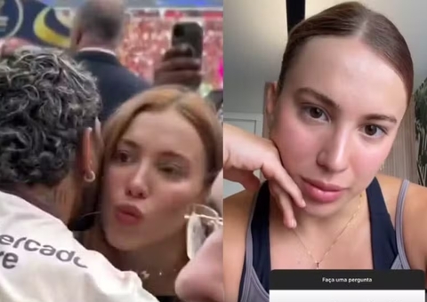 'Meu coração tem dono', diz Manu Cit após receber beijinho de Gabigol em gramado