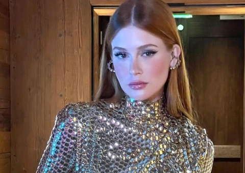 Marina Ruy Barbosa mergulha em piscina luxuosa em meio às montanhas:  ‘sereia na neve'